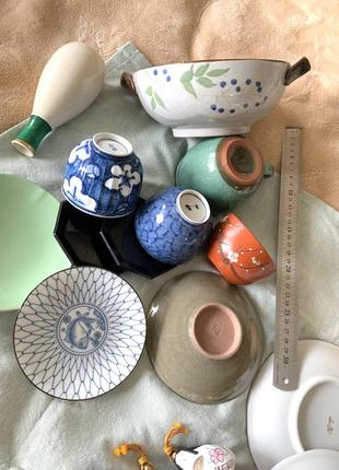 Набір посуду японія фарфор кераміка дерево вінтаж тарілка чайник чашка6 фото