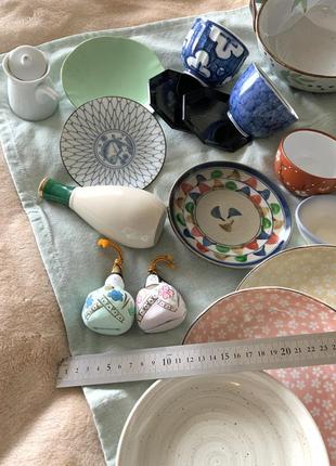 Набір посуду японія фарфор кераміка дерево вінтаж тарілка чайник чашка4 фото