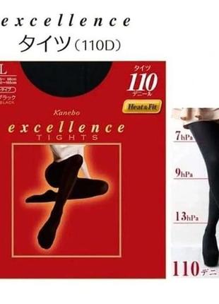 Колготки з компресією kanebo excellence tights 110d, колір чорний, японія3 фото