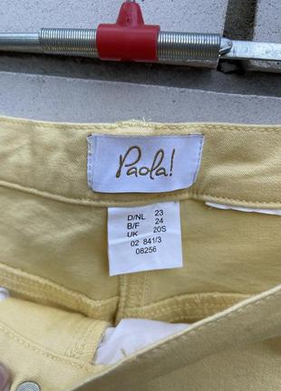 Стрейчеві класичні жовті джинси брюки великого розміру італія paola7 фото