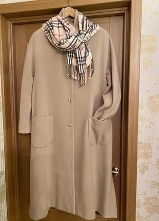 Пальто оверсайз в стиле max mara цвет кэмел шерсть кашемир1 фото