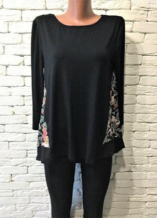 Новий, тонкий джемпер-блуза з кольоровою, шифоновою вставкою