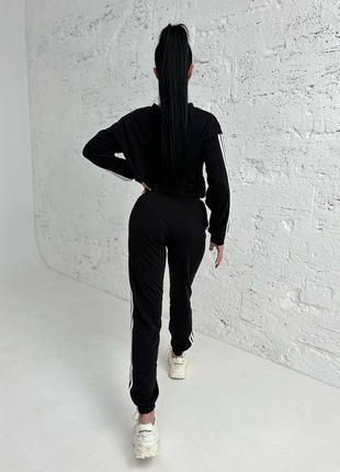 Костюм жіночий спортивний лампаси кофта світшот худі джогери штани4 фото