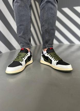 Кросівки nike air jordan 1 x travis scott low og “olive”6 фото