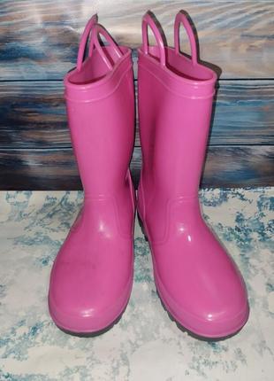 Гумові чоботи для дівчинки. рожеві гумові чоботи.2 фото