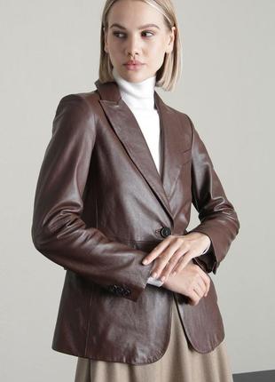 Шкіряний жакет ,пиджак в стилі massimo dutti