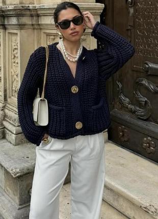 Кардиган з крупної вʼязки zara