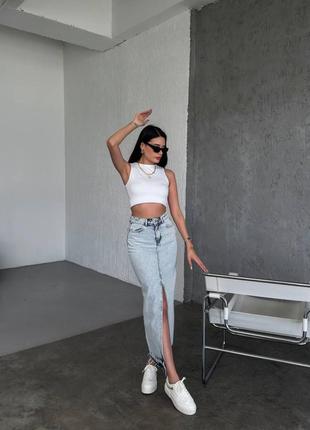 💳повна передоплата 🛍 довга жіноча джинсова спідниця3 фото