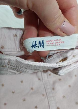 H&m, вельветовая юбочка с кружевом на 3-4 года4 фото