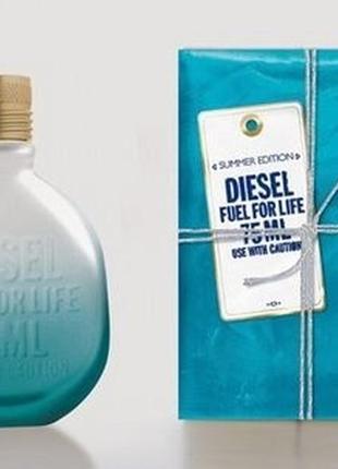 Чоловіча туалетна вода diesel fuel for life use with caution 75 ml (summer edition)2 фото