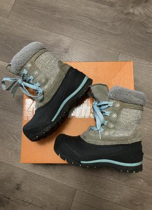 Nosthside 12 рр 19 см стелька зимние теплые термо сапоги серые с черным резиновым низом