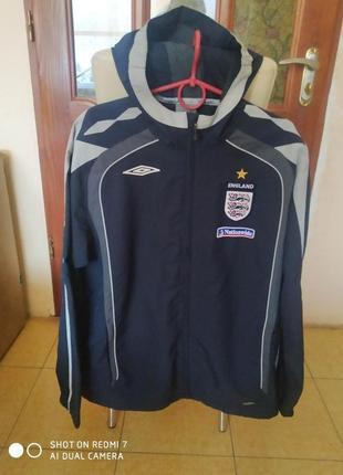 Спортивна вінтажна фудбольна курточка вітровка vintage england umbro розмір l