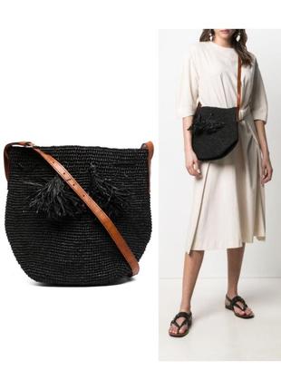 Коричнева жіноча сумка через плече ibeliv сумка з рафії шкіряна сумка бочонок чорна сумка з довгим ременем2 фото