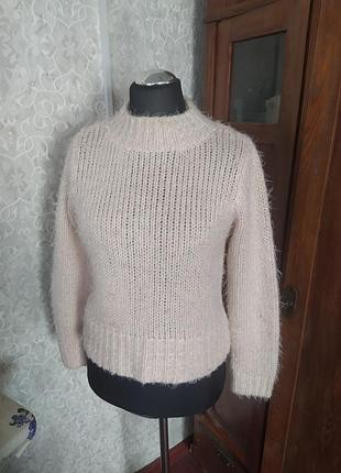 Светер пухнастий "травка" рожевий