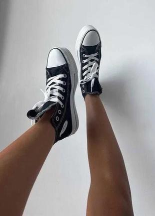 Трендовые женские кеды конверсы на платформе converse all star4 фото