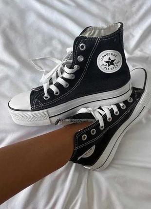 Трендові жіночі кеди конверси на платформі converse all star