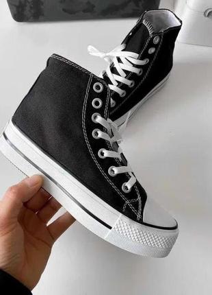 Трендовые женские кеды конверсы на платформе converse all star6 фото