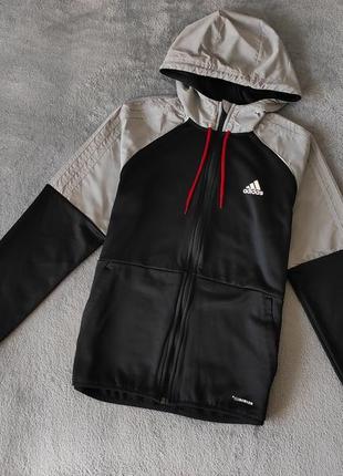 Утепленна кофта  з капюшоном толстовка  худі adidas1 фото