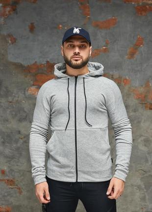 Якісна весняна кофта на змійці сіра