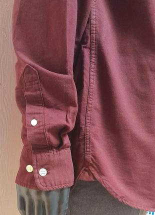 Шикарная оксфордская рубашка бордового цвета h&m l.o.g.g. made in bangladesh с биркой8 фото