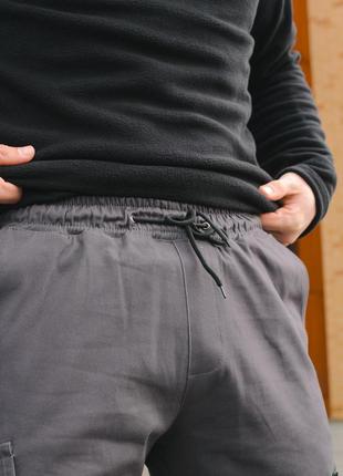 Демісезонні котонові штани карго  сірі8 фото
