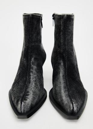 Супер стильные ковбойские ботинки из денима новая коллекция от zara1 фото