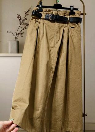 Базовая юбка h&m из плотного хлопка6 фото