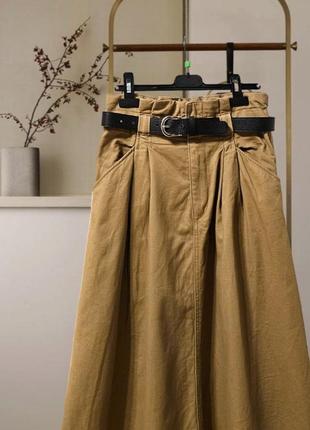 Базовая юбка h&m из плотного хлопка4 фото
