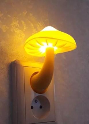 Светодиодный ночник гриб led лампа ночник грибочек с датчиком освещения5 фото
