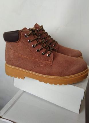 Черевики чоловічі зимові замшеві  руді 43 розмір натуральна шкіра
