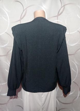 Блуза цікавого крою темно-сірого кольору,меланж6 фото