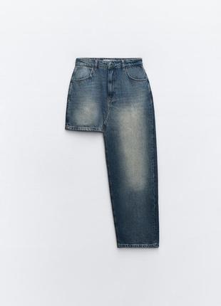 Шикарна асиметрична джинсова спідниця zara. нова. розмір м6 фото