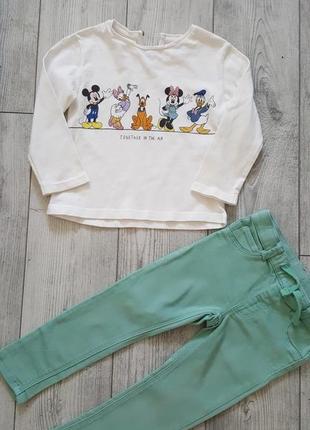 Набор комплект костюм для девочки реглан zara disneymickey mouse и джинсы hema3 фото