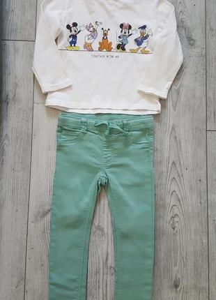 Набор комплект костюм для девочки реглан zara disneymickey mouse и джинсы hema2 фото