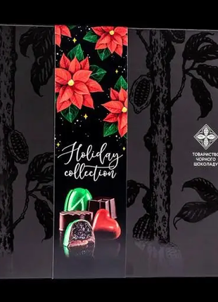 Подарунковий набір цукерок ручної роботи шоколадний «holiday сollection» чорний шоколад 16 шт4 фото