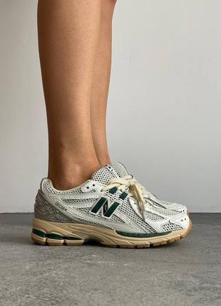 Нью беленс кросівки шкіряні new balance 1906 green/white