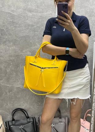 Женская стильная и качественная сумка из эко кожи капучино4 фото