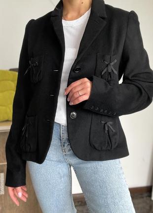 Бомбовий пиджак / жакет чёрного цвета из шерстяной смеси by malene birger, 💯 оригинал1 фото