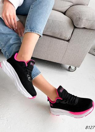 Кросівки жіночі lars чорні + рожевий текстиль3 фото