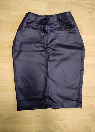 Базовая юбка миди кожа, под кожу next