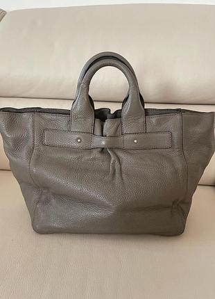 Велика шкіряна італійстка сумка шоппер tosca blu