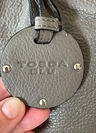 Велика шкіряна італійстка сумка шоппер tosca blu