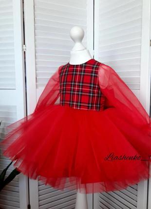 Платье детское нарядное красное