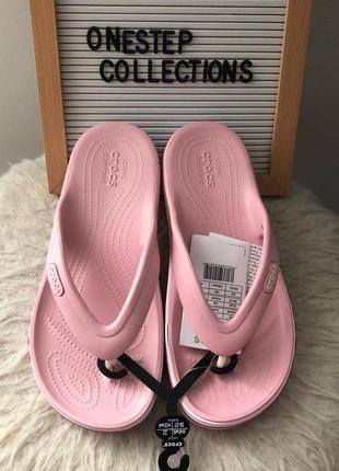 Крокс баябенд фліп вьетнамки рожеві crocs bayaband flip petal pink10 фото