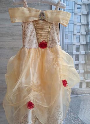 Платье белль принцессы disney 6-7л