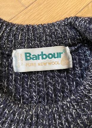 Barbour шерстяний светр оверсайз xl-xxl крупна в'язка сірий джемпер кофта вязаный свитер 100% шерсть5 фото