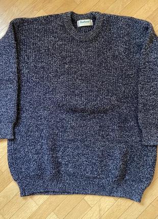 Barbour шерстяний светр оверсайз xl-xxl крупна в'язка сірий джемпер кофта вязаный свитер 100% шерсть3 фото