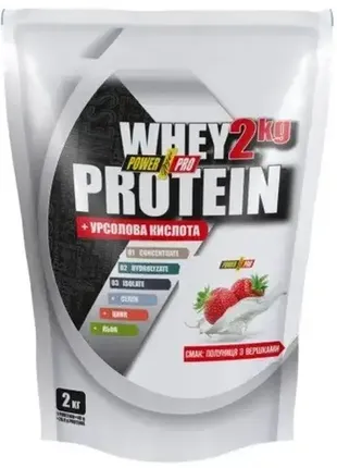 Сывороточный протеин power pro whey protein 2 кг клубника со сливками