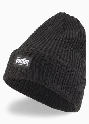 Чорна зимова шапка puma classic cuff ribbed beanie нова оригінал із сша1 фото