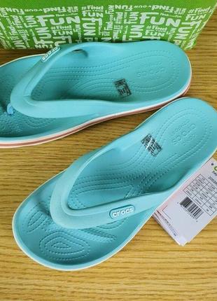 Кроксы crocs bayaband flip вьетнамки мятно голубые, женские крокс оригинал5 фото